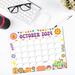 Groovy Retro October 2024 Calendar Printable