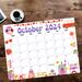 Vintage October 2024 Groovy Calendar Printable