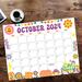 Groovy Retro October 2024 Calendar Printable