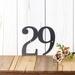 2 digit metal house number sign, in silver vein powder coat.