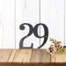 2 digit metal house number sign, in silver vein powder coat.