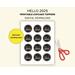 Black and Gold Hello 2025 New Year Cupcake Toppers Printable
