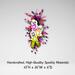 Handcrafted ghost wreath in vibrant colors featuring 'Boo' sign and glittery accents. Halloween front door wreath, 43”H x 26”W x 6”D.