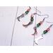Halloween Witches Boot Charm Earrings with Orange and Green glass beads