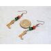Halloween Witches Boot Yellow Striped Charm Earrings