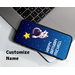 Astronaut reaching for a star with white personalized happy birthday message against a blue starry background on a cell phone
