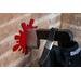 hanging wooden wall-mounted knife hook with red blood splatter - horror-themed wall hat hooks - horror decor