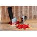 pair of wooden wall-mounted knife hooks with red resin blood splatter and red blood drip options - horror-themed wall hooks - horror decor