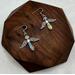 Holiday themed Whimsical Dangle/Drop Clear AB Crystal Guardian Angel Earrings with White Gold/Silver tone Angel Wings and Halo. Perfect Gift