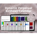 Image of 20 piece set, Birthday Calendar with soft colors, 15 cellphones with various ecards, tutorial document, landscape image of document with 10 messages - Dynamic Perpetual Birthday Calendar, Google Sheets Template