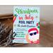 Hilarious Santa Christmas in July Pool Party Invitation