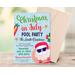 Hilarious Santa Christmas in July Pool Party Invitation