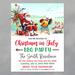 Christmas in July BBQ and Pool Party Invite