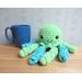 plush jellyfish mama and babies, blue and lime green