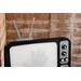 front view of hanging wall-mount Retro TV LED Lightbox Sign with creepy hand for Horror Movie Fans, Gamers, Bedroom Decor - light wall art 