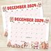 Vintage Whimsical December Calendar Printable