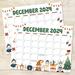 Retro December Calendar with Cute Style