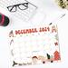 Whimsical December Calendar with Cute Retro Art