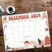 Whimsical December Calendar with Cute Retro Art