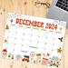 Printable Retro Theme December Calendar 