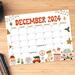 Printable Retro Theme December Calendar 