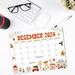 Printable Retro Theme December Calendar 