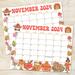 Retro Vintage November Calendar Printable