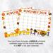 Fall Thanksgiving Calendar November Edition