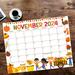 Fall Thanksgiving Calendar November Edition