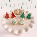 fireflyFrippery Miniature Christmas Tree Cookie Earrings on Display