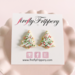 fireflyFrippery White Christmas Tree Sugar Cookie Earrings on Card