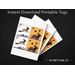 Happy Halloweenie Weenie Dog Gift Bag Tags: Printable Instant Download for Dog Lovers