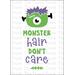 Monster Hair Don't Care Halloween Card: Printable Instant Download for Fun Halloween Greetings