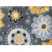 a close up of the floral print