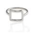 Sterling silver ring with open square design.
