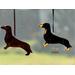 Dachshund Ornaments in direct sunlight.