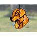 Golden Retriever Ornament in direct sunlight.