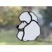 Poodle Ornament- white- in direct sunlight.