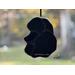 Poodle Ornament- Black- in direct sunlight.