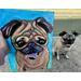 Pug pet portait painting