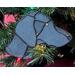 Close up of Weimaraner Ornament hanging in a Christmas Tree.