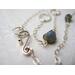 Long 35 inch sterling silver and labradorite necklace with hand made silver circle links and faceted labradorite nuggets.