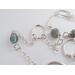 Long 35 inch sterling silver and labradorite necklace with hand made silver circle links and faceted labradorite nuggets.
