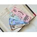 the ticket bookmarks comes with four bookmarks