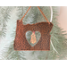 Photo of Copper I Love Oregon Ornament with Heart shape cutout in the middle and an Oregon Sunstone gemstone hanging inside the heart cutout
