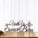 Unto Us A Savior Is Born Christmas metal plaque with a north star, in copper vein powder coat.