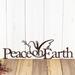 Christmas peace on earth metal wall decor with peace dove silhouette, in copper vein powder coat.