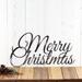 Merry Christmas script metal wall art, in raw steel.