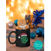Christmas Raglan Green Monogram Shirt with Santa Hat and Matching Sticker - Personalized Holiday Tee