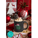 Christmas Sweatshirt Green Monogram with Santa Hat and Optional Matching Sticker - Personalized Holiday Pullover